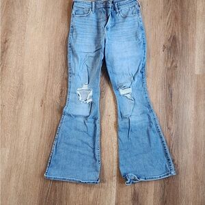 Hollister Light Blue Distressed Flare Jeans